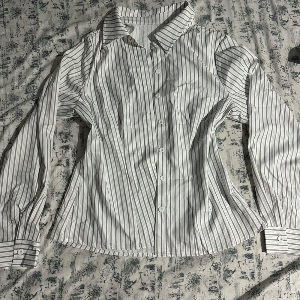 White and Black Striped Pants